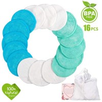 Reusable Makeup Remover Pads Organic Bamboo Cotton Zero Waste Make Up Pad Facial Cleansing Cloths Washable